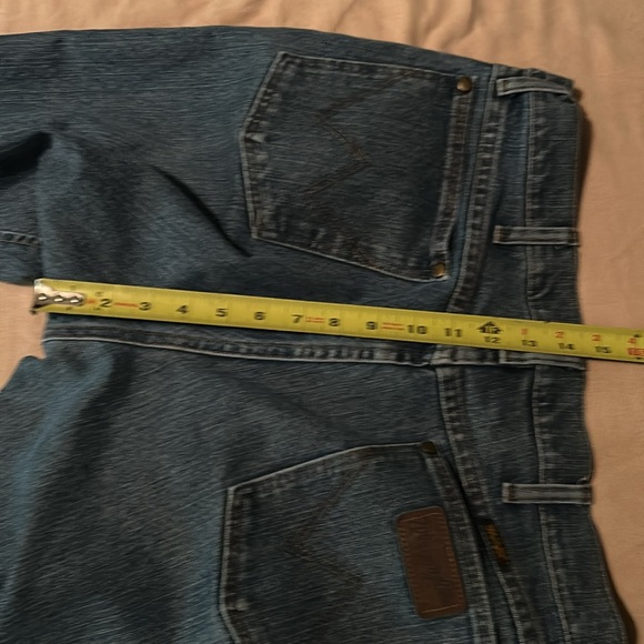 WRANGLER 47 REGULAR FIT ADVANCED COMFORT LEATHER TAG MENS SIZE 36x32 BLUE JEANS - Picture 4 of 9